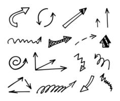 Vector set of hand drawn arrows, elements for presentation