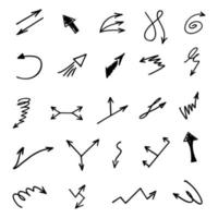 Vector set of hand drawn arrows, elements for presentation