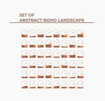 Set of abstract boho landscape vector