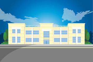 school building illustration background vector