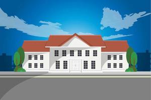school building illustration background vector