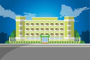muslim school building illustration background vector