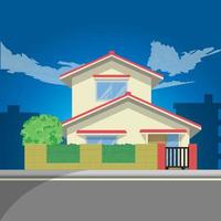 simple house illustration background vector