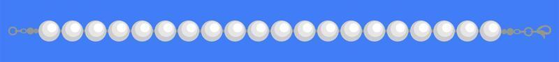 Pearl beads on bright blue background. vector