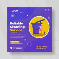 diseño de servicio de limpieza para banner de redes sociales vector