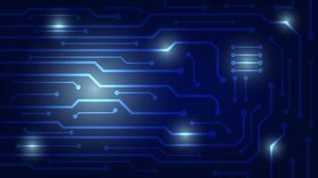 Hi tech digital circuit board. AI pad and electrical lines connected on blue lighting background. futuristic design element vector