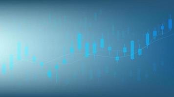 stock market and cryptocurrency trading chart concept. candlestick and bar graph with volume indicator show digital money or financial statistics and business earning management on blue background vector