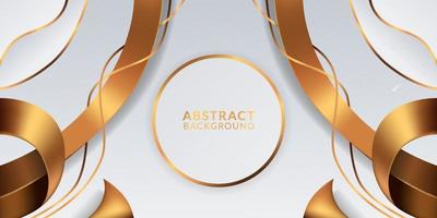 3d golden element and white background for abstract background concept for luxury elegant deluxe vector