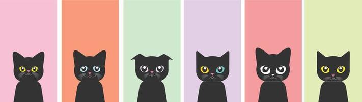 Cat Vector Illustration Editable Wallpaper Set