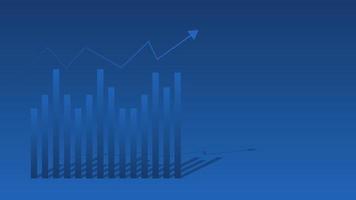 concepto de gráfico de negociación del mercado de valores y criptomonedas. gráfico de barras con indicador de volumen que muestra dinero digital o estadísticas financieras y gestión de ingresos comerciales sobre fondo azul vector