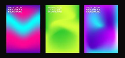 Set of colorful banners with background,mesh color gradient background vector
