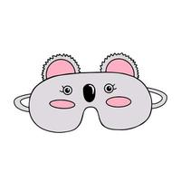 Sleep mask Koala, bear. Illustration for printing, backgrounds, covers and packaging. Image can be used for greeting cards, posters, stickers and textile. Isolated on white background. vector