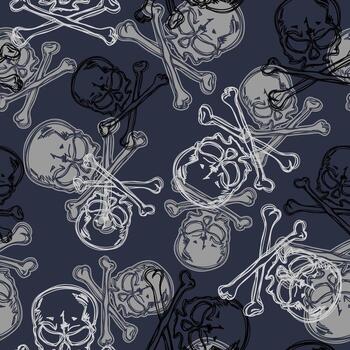 esqueleto y cráneo repiten patrones sin fisuras vector