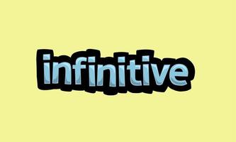 INFINITIVE writing vector design on a yellow background