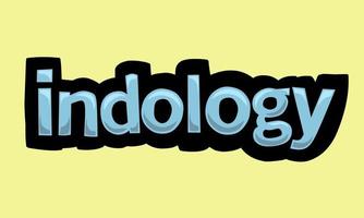 INDOLOGY writing vector design on a yellow background