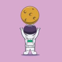 Cute astronaut cartoon vector