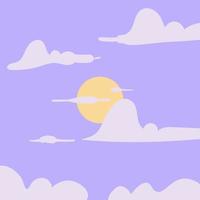 Sky Cloud and Sun Summer Illustration vector