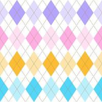 Diamond Square Argyle Diagonal Dash Line Color Blue Pink Orange Purple Abstract Shape Element Gingham Checkered Pattern Illustration Wrapping Paper, Picnic Mat, Tablecloth, Fabric Background vector