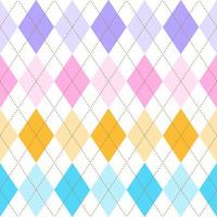 Diamond Square Argyle Diagonal Dash Line Color Blue Pink Orange Purple Abstract Shape Element Gingham Checkered Pattern Illustration Wrapping Paper, Picnic Mat, Tablecloth, Fabric Background vector