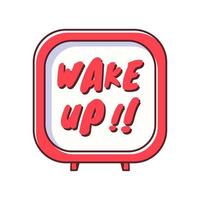 Wake up lettering design with alarm clock vector