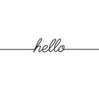 Hello - Continuous line drawing typography lettering minimalist design vector