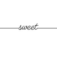 Sweet  - Continuous line drawing typography lettering minimalist design vector