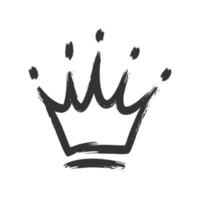 crown icon in brush stroke texture paint style vector