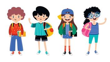 Set Of Various Teen College Students vector