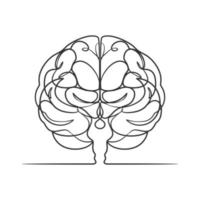 Continuous line drawing of a human brain vector
