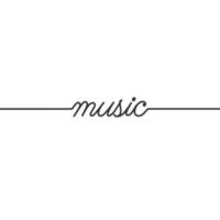 Music - Continuous line drawing typography lettering minimalist design vector