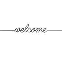 Welcome - Continuous line drawing typography lettering minimalist design vector