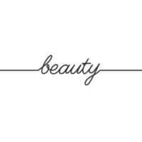 Beauty  - Continuous line drawing typography lettering minimalist design vector