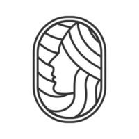 Beauty Woman Logo design line art vector