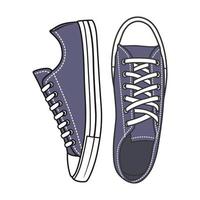 Sneakers shoes vector illustration with color