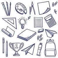 Back to school element doodles set vector