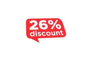 26 discount, Sales Vector badges for Labels, , Stickers, Banners, Tags, Web Stickers, New offer. Discount origami sign banner.