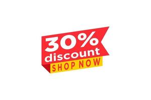 30 discount, Sales Vector badges for Labels, , Stickers, Banners, Tags, Web Stickers, New offer. Discount origami sign banner.