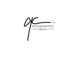 Letter QC Signature Logo Template Vector