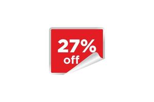 27 discount, Sales Vector badges for Labels, , Stickers, Banners, Tags, Web Stickers, New offer. Discount origami sign banner.