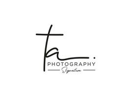 Letter TA Signature Logo Template Vector