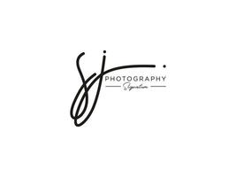 Letter SJ Signature Logo Template Vector