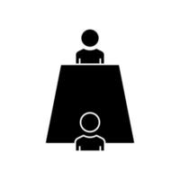 People icon with table. icon related to discussion, business. Glyph icon style, solid. Simple design editable vector