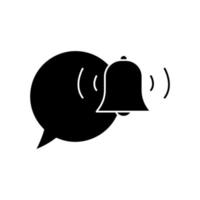 Chat icon with bell. icon related to sound, notification. Glyph icon style, solid. Simple design editable vector