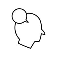 Head people icon with chat. icon related to discussion, communication. line icon style. Simple design editable vector