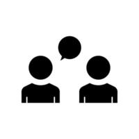 People icon with chat. icon related to discussion, business. Glyph icon style, solid. Simple design editable vector