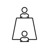 People icon with table. icon related to discussion, business. line icon style. Simple design editable vector