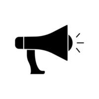 Megaphone icon. icon related to sound, notification. Glyph icon style, solid. Simple design editable vector