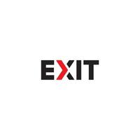 EXIT text logo design vector isolated on white background.