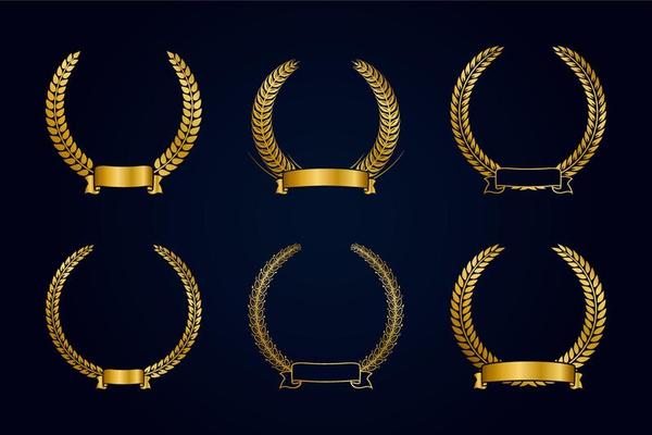 Gold Laurel Wreath Vector Art, Icons, and Graphics for Free Download