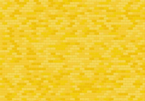Gold brick wall background. Yellow bricks texture seamless pattern vector.
